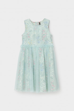 Платье для девочки, артикул: КР 5734-1, цвет: голубой - 2 фото