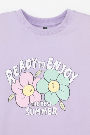 Футболка для девочки, артикул: КР 302696-1, цвет: фиолетовый - 2 фото