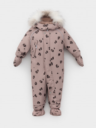 Комбинезоны утепленные для девочки, артикул: ВК 60116/н/14 Ал, цвет: кофейный - 2 фото