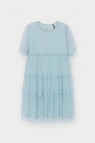 Платье для девочки, артикул: К 5909, цвет: голубой - 2 фото