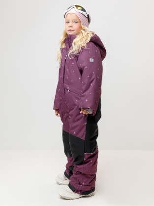 Комбинезоны утепленные для девочки, артикул: ВК 60123/н/2 ГР (92-122), цвет: фиолетовый - 2 фото