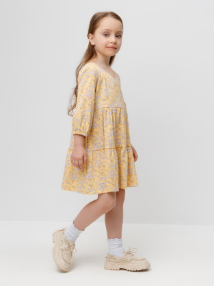 Платье для девочки, артикул: КР 5878, цвет: желтый - 2 фото