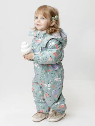 Комбинезоны утепленные для девочки, артикул: ВК 60085/н/1 Ал, цвет: зеленый - 2 фото