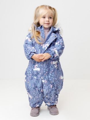 Комбинезоны утепленные для девочки, артикул: ВК 60105/н/11 ГР, цвет: фиолетовый - 2 фото